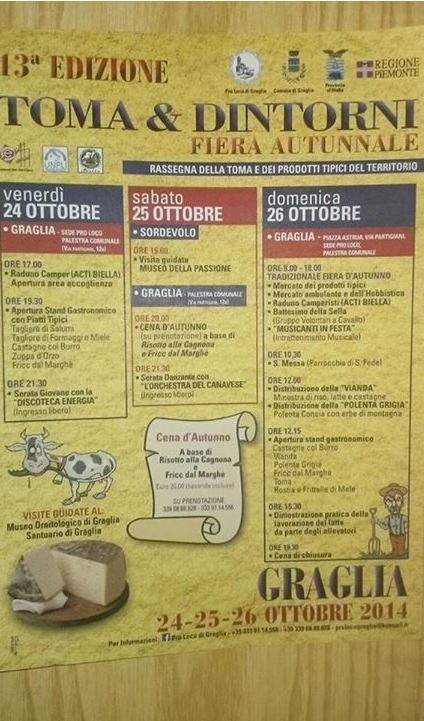 13A EDIZIONE DI TOMA E DINTORNI - GRAGLIA DAL 24 AL 26 OTTOBRE