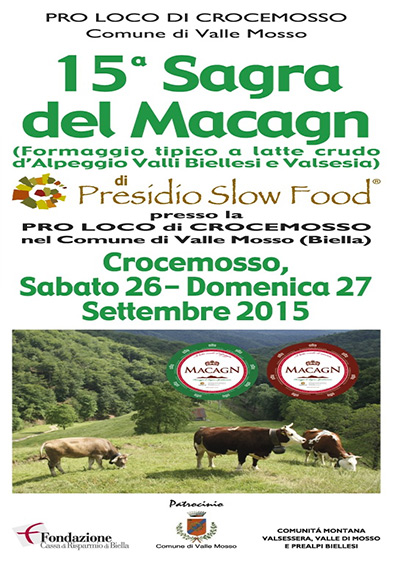 15A SAGRA DEL FORMAGGIO MACAGN - PRESIDIO SLOW FOOD - 26 E 27 SETTEMBRE CROCEMOSSO