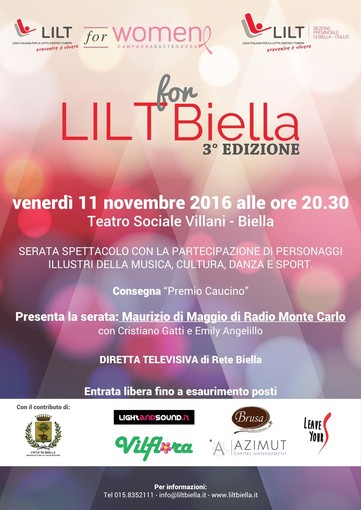 LILT FOR BIELLA 2016 VENERDI' 11 NOVEMBRE