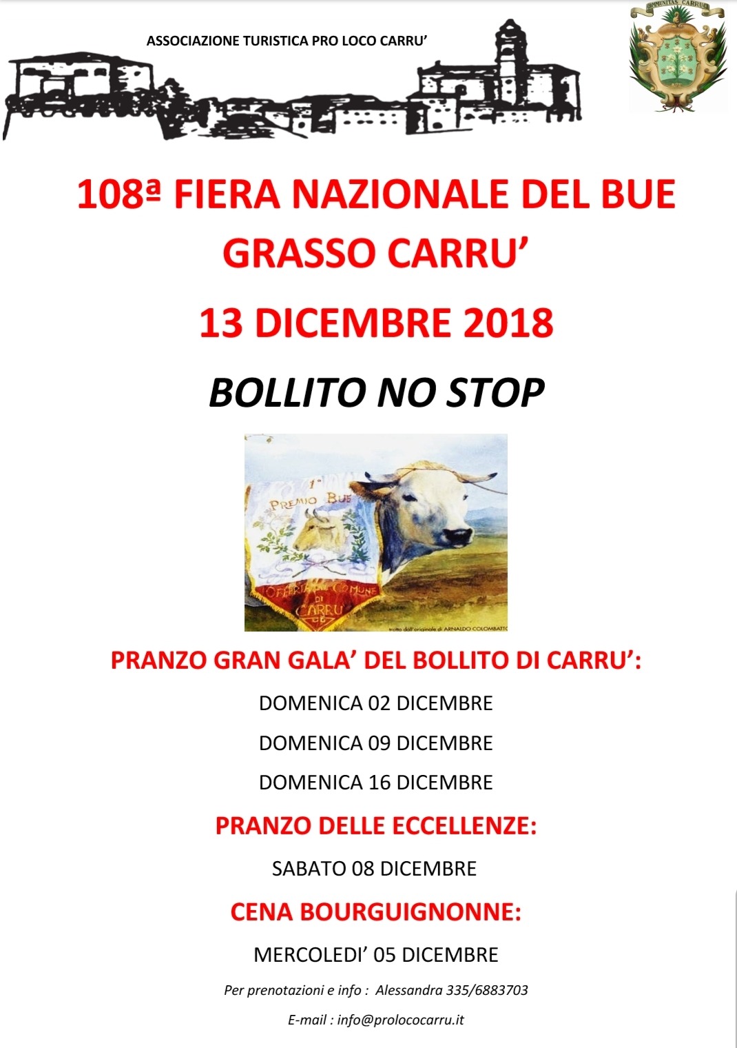 CARRU' - FIERA NAZIONALE DEL BUE GRASSO 13 DICEMBRE